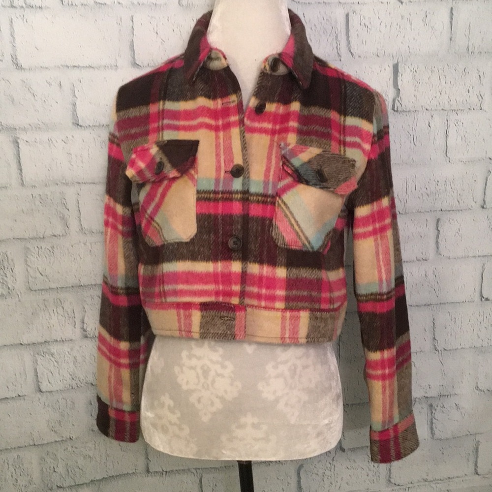NWT Fleece Plaid Jacket